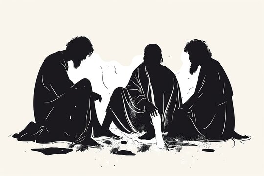 A symbolic representation of Jesus cleansing the feet of his disciples, using minimalistic design elements to highlight the profound message of servanthood