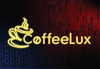 Obraz premium Adobe Illustrator Artwork - neon coffee vector line