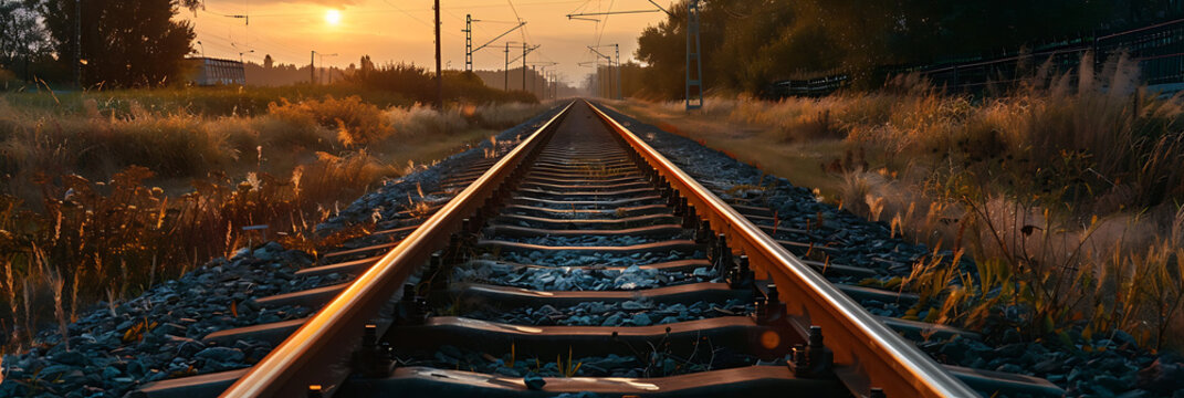 railway tracks in the morning
