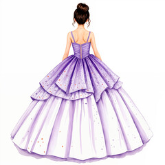 Adolescente con vestido de quinceañera 