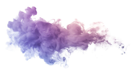 Fototapeta premium Mysterious Purple and White Smoke Cloud isolated on a transparent background
