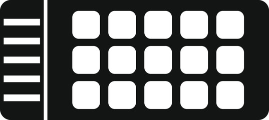 Vector illustration of a simple black and white keyboard icon, perfect for web and print design