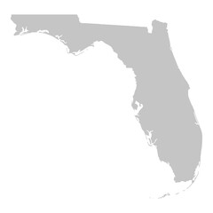 Gray solid map of the state of Florida