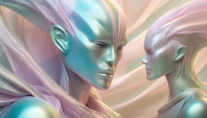 Smooth, pastel colored aliens