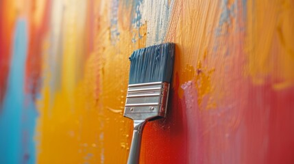 Parents painting the walls of a nursery with vibrant colors - Powered by Adobe