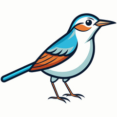 Aquatic Warbler bird knocks icon vector illustration