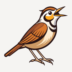 Aquatic Warbler bird knocks icon vector illustration