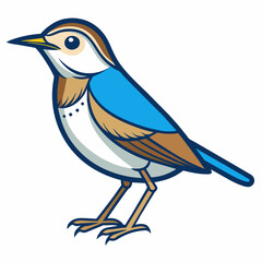 Aquatic Warbler bird knocks icon vector illustration