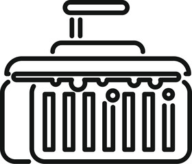 Simplified line drawing of a vintage cash register, ideal for icons and logos