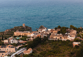 Fototapeta na wymiar Top View of Scopello, little town in Sicily