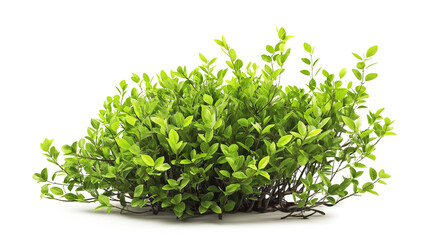 Wilted green bush with few leaves isolated on a transparent background