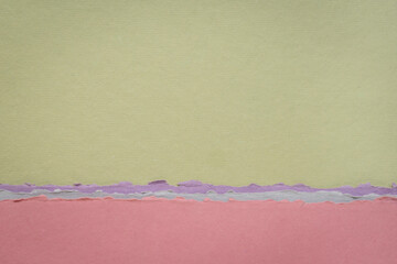 abstract landscape in pastel tones,  a collection of handmade rag papers