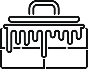 Simplistic black outline vector of a tool box, suitable for various design uses