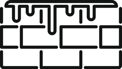 Black line art of melting shapes, resembling dripping paint, isolated on a white background