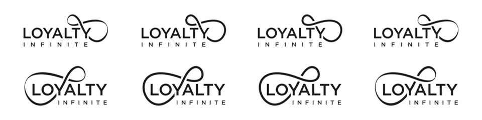 loyalty Infinity logo design, wordmark loyalty with Infinity icon combination, vector illustration