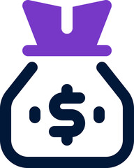 money bag icon. vector mixed icon for your website, mobile, presentation, and logo design.