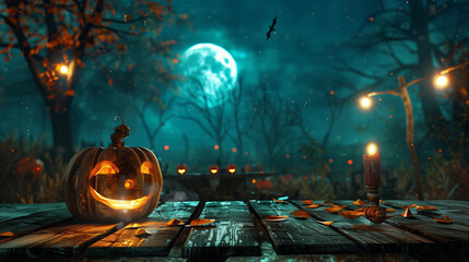 Fototapeta premium Pumpkin on Wooden Table