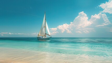 Obraz premium luxurious yacht cuts through the ocean waves