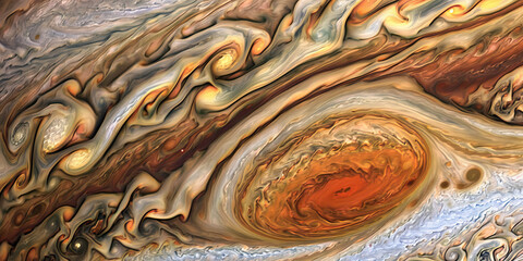 Jupiter's Great Red Spot: A Swirling Marvel among Stripes - Up Close and Personal
