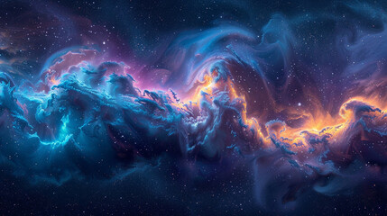 Cosmic Light Waves Exploring Nebula Art in the Vast Expanse of Space Through Mesmerizing Astrophotography