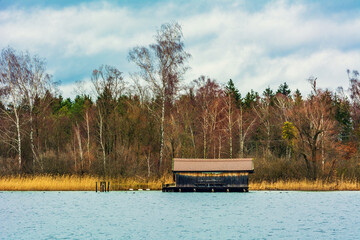 Small boathouse by the lake
