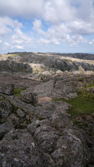 Panorama view of the rock massif The Giants in Cordoba, Argentina. View of the rocky hills with a beautiful morning light.