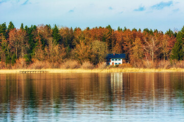 Lonely house by the lake