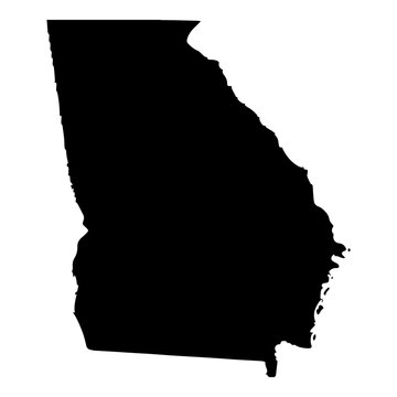 recommend clip art: Black solid map of the state of Georgia