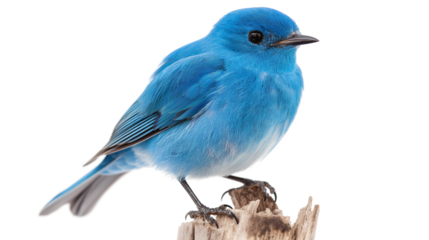 Vibrant Blue Bird in Natural Habitat isolated on a transparent background