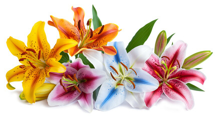 Obraz premium Vibrant Lily Bouquet for Decoration isolated on a transparent background