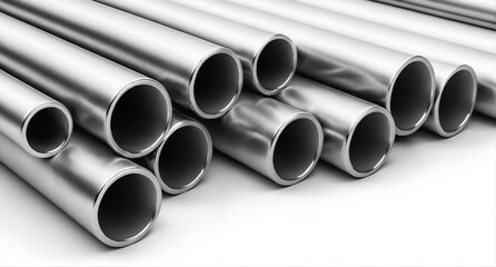 Steel cylinder pipe. Chrome metal pipes for industry and construction