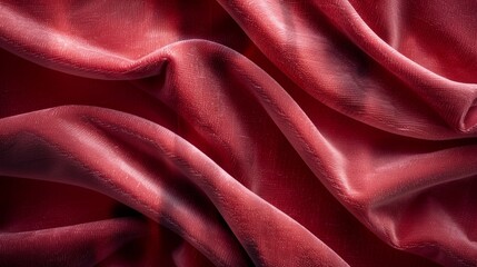 Fototapeta premium A soft velvet fabric texture close up, focus on, copy space Plush and luxurious Double exposure silhouette with velvet folds