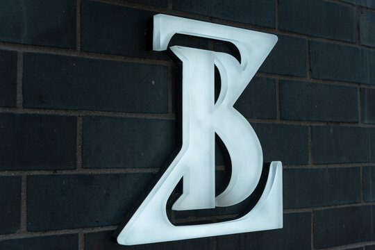 ZB logo on the side of a brick wall in downtown Toronto, Canada