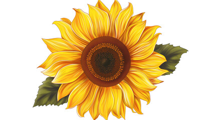 Fototapeta premium Vibrant Sunflower with Dark Brown Center isolated on a transparent background