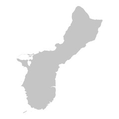Gray solid map of the state of Guam
