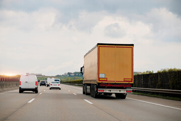 Intermodal Multimodal Distribution Delivery Freight Cargo Truck In Motion..