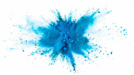 Blue Substance Splattered on White Background