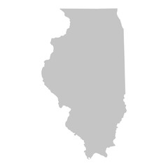 Gray solid map of the state of Illinois