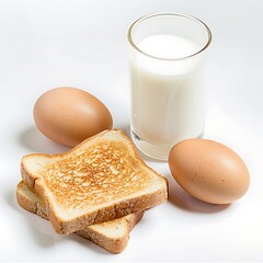 breakfast with milk and eggs