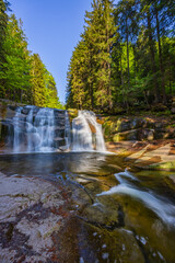 Waterfall Mumlava near Harachov, Giant Mountains (Krkonose), Eastern Bohemia, Czech Republic