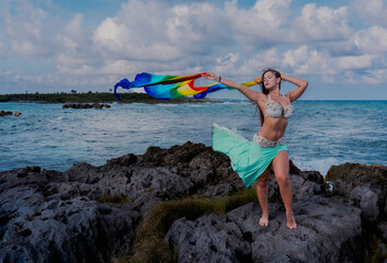 belly dancer on the beach