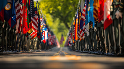 Amidst the sea of uniforms and flags, the memory of those who served is honored with every step taken in the Memorial Day parade.