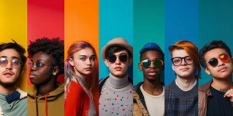 faces of gen z teenagers using technology