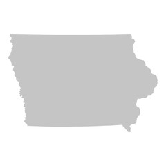 Gray solid map of the state of Iowa