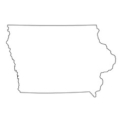 White outline of the state of Iowa