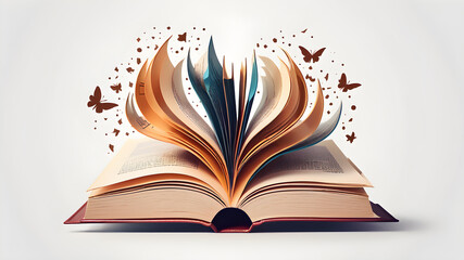 Book themed logo symbol icon emblem, Generative AI