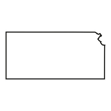 recommend clip art: White solid outline of the state of Kansas