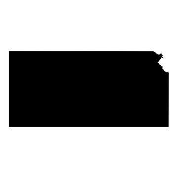 recommend clip art: Black solid map of the state of Kansas