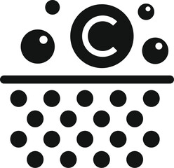 Vector illustration featuring an abstract pattern of black bubbles on white background