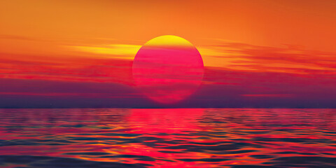 Obraz premium Radiant Sunset Paints Clouds in Soothing Warmth